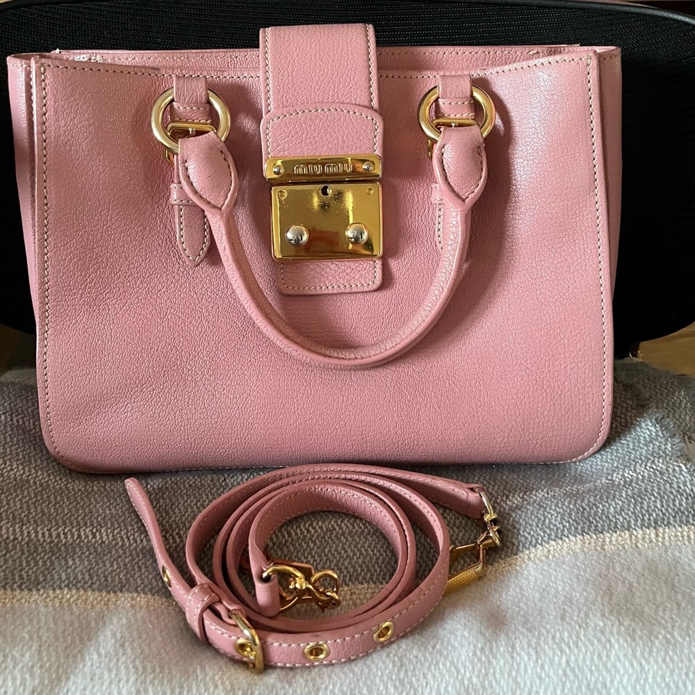 COPY - Miu Miu Pink Satchel with Gold Hardware